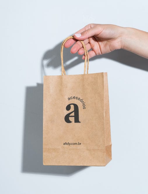 sacola kraft para lojista comércio