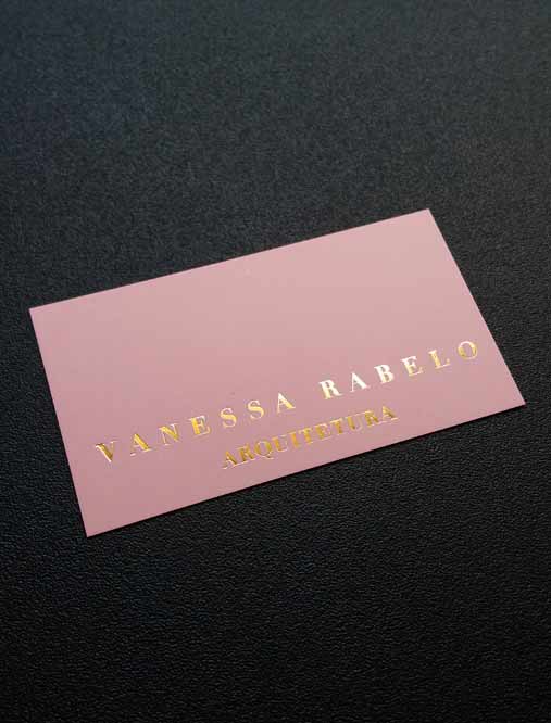 cartão de visita hot stamping dourado rj