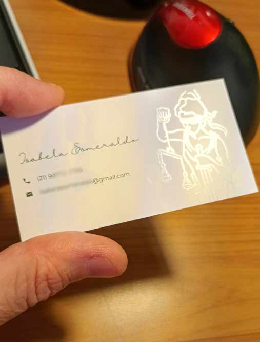 Cartão com verniz localizado rj