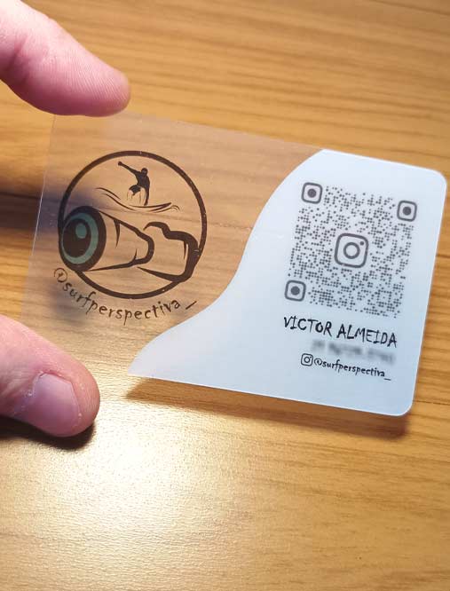 cartão de visita em pvc transparente rj