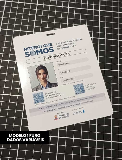 credencial crachá com nome personalizado rio de janeiro