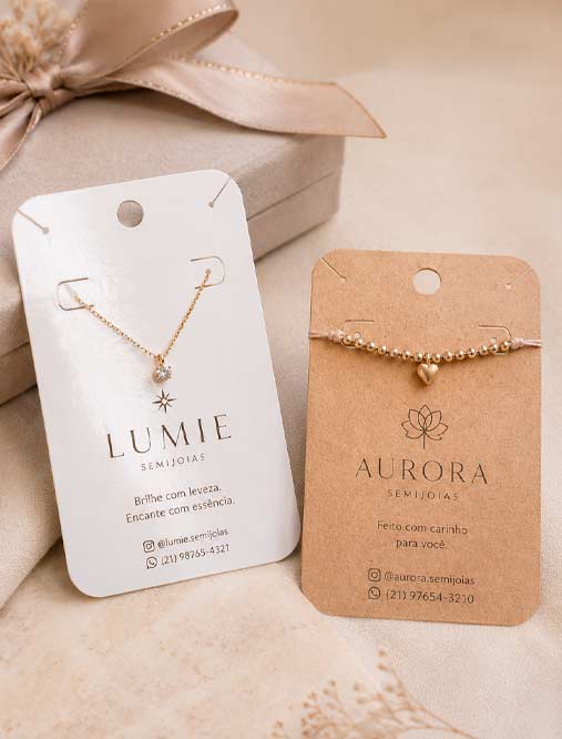tag para colar e pulseira personalizada para semijoias