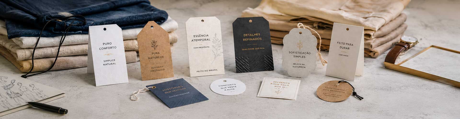 tag para roupa personalizada em diferentes papéis e acabamentos