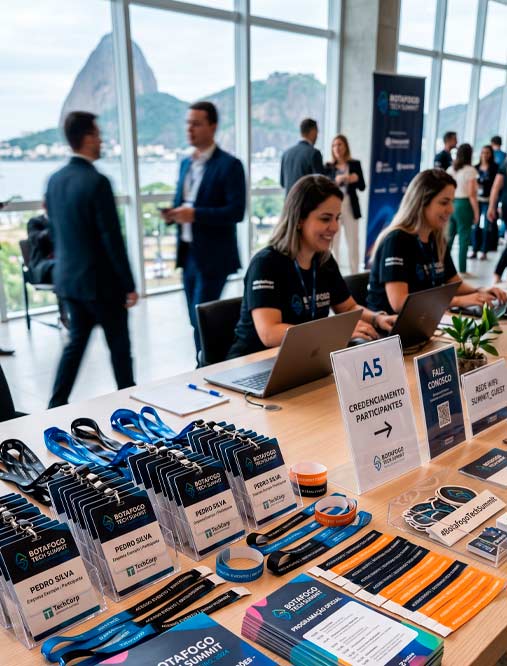Crachás, credenciais e cordões personalizados para eventos corporativos em Botafogo RJ