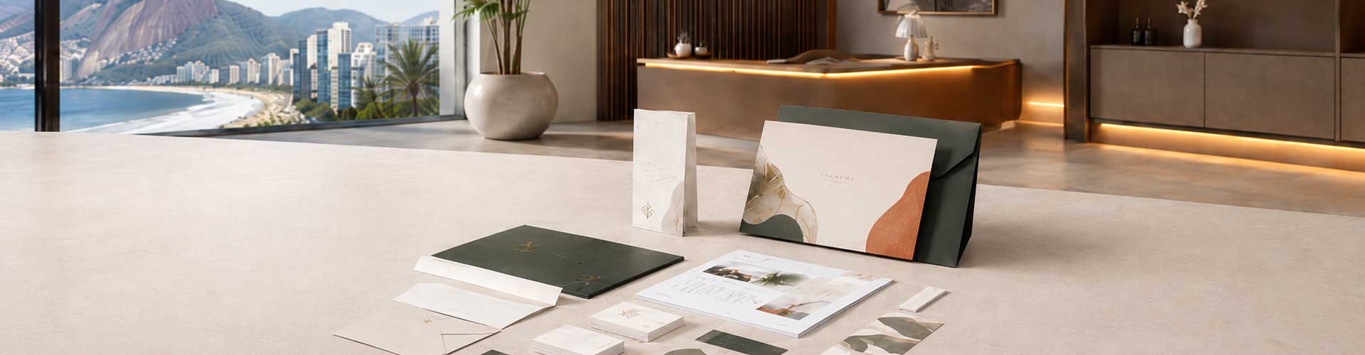 Materiais gráficos personalizados para empresas em Ipanema RJ com cartões, folders, adesivos e banners