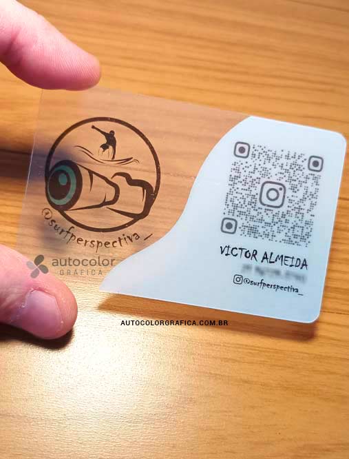 cartão de visita em pvc transparente rj